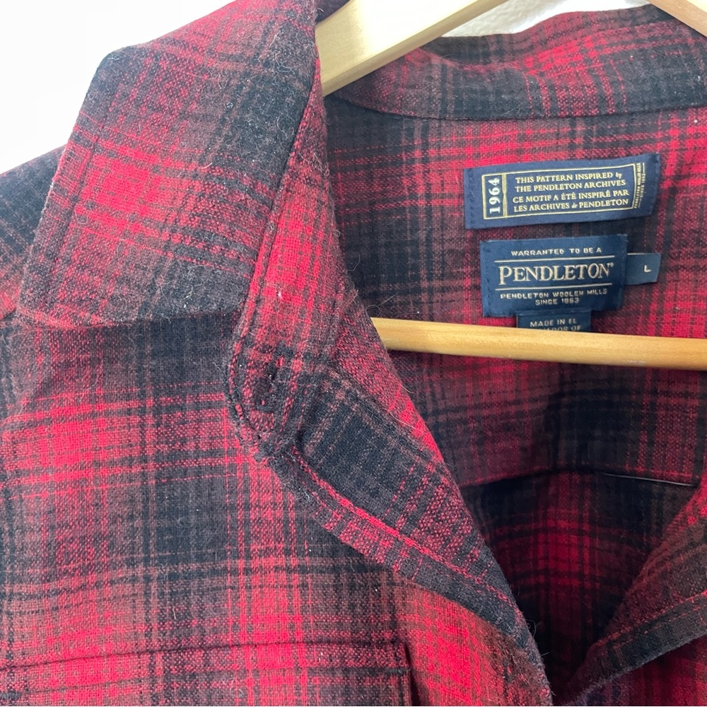 Pendleton Plaid Wool Black Button Up - image 3